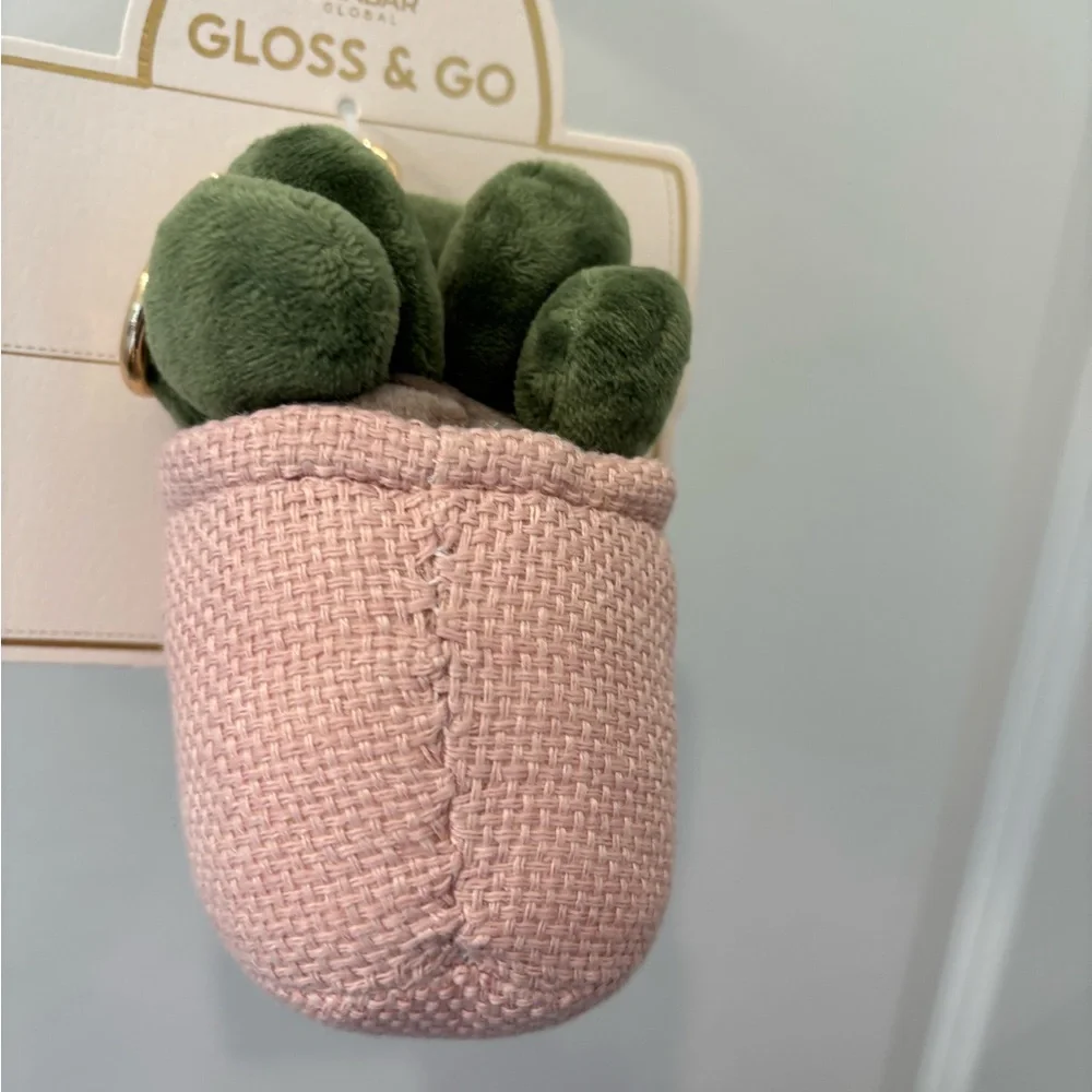 NWT Plush Plant Keychain - Green and pink
